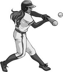 black and white image of a softball player